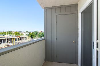 Private balcony with storage